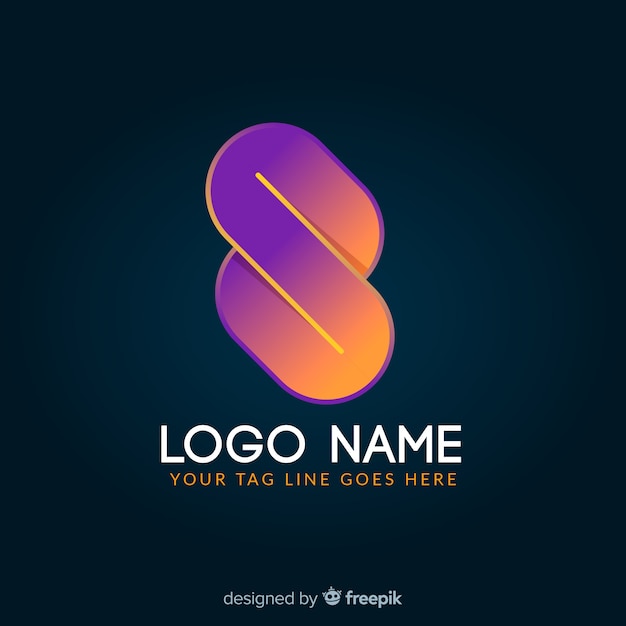 Gradient glowing colorful geometric logotype