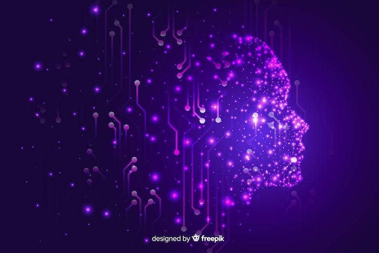 Free Vector gradient and glowing particle face
