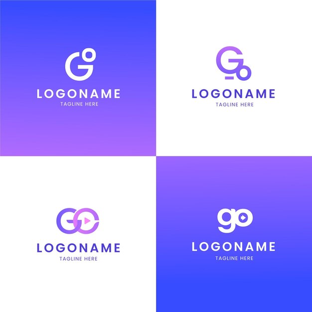 Gradient go logo template set