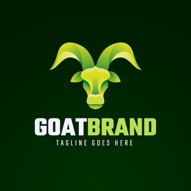 Бесплатное векторное изображение Шаблон логотипа градиентной козы