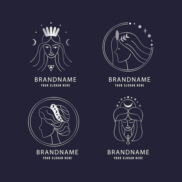 Gradient goddess logo collection