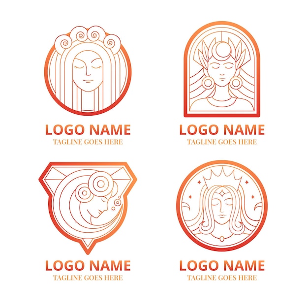 Free vector gradient goddess logo collection