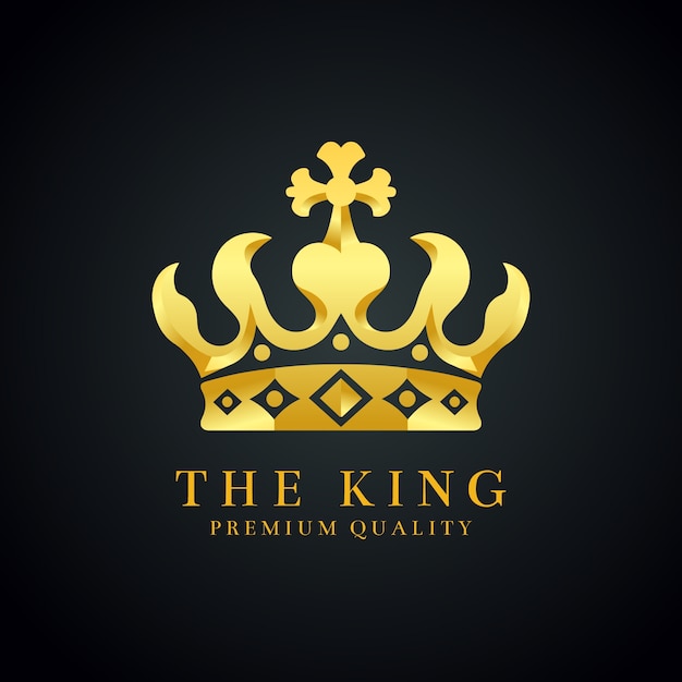 Gradient gold crown logo template