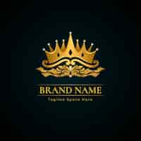 Free vector gradient gold crown logo template