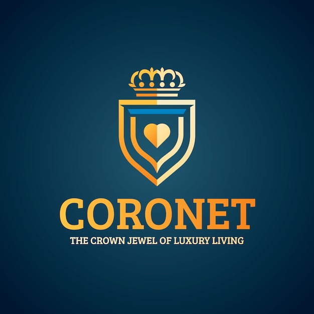 Шаблон логотипа с градиентной золотой короной