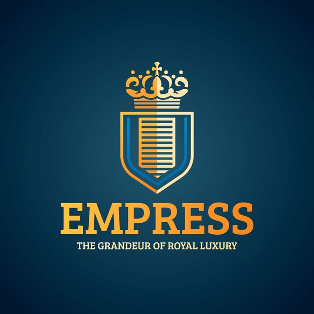 Шаблон логотипа с градиентной золотой короной