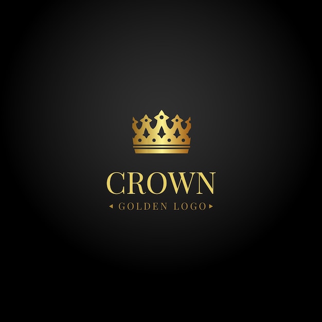 Free vector gradient gold crown logo template