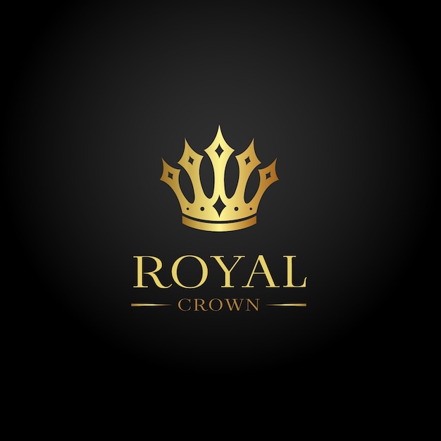 Free vector gradient gold crown logo