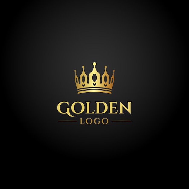 Free vector gradient gold crown logo