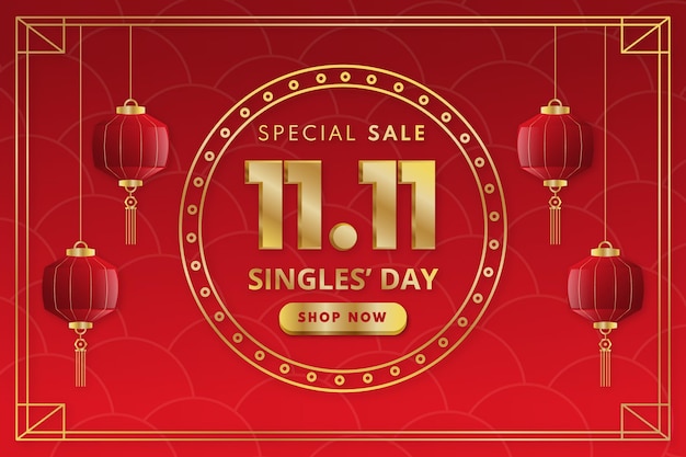 Бесплатное векторное изображение Градиентный золотой и красный день продажи фон