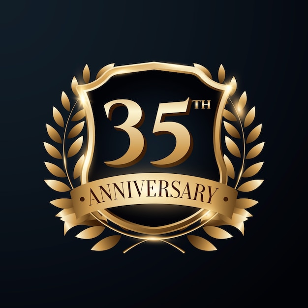 Vector Templates: Gradient Golden Anniversary Logo – Free Vector Download