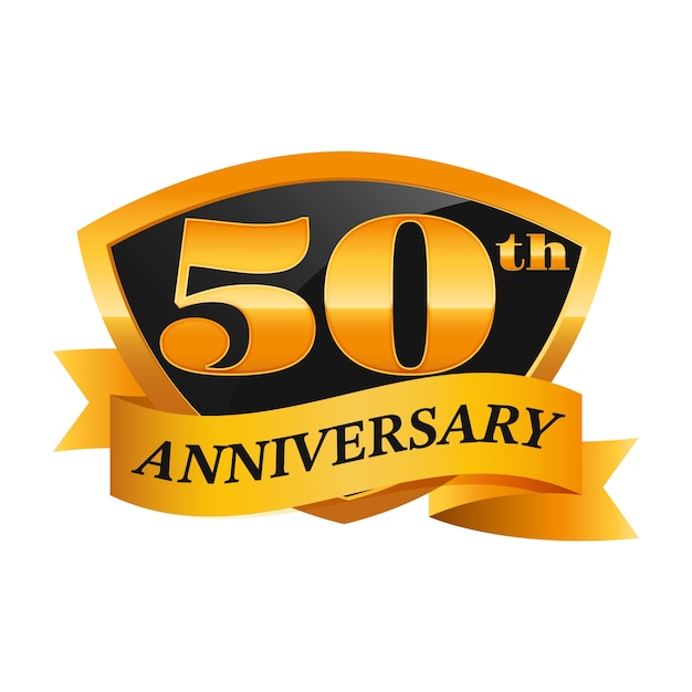 Gradient golden anniversary logo