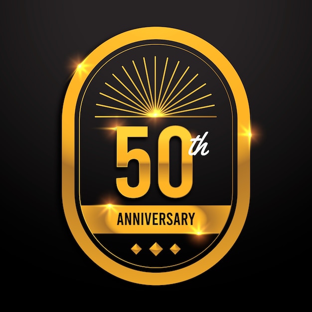 Gradient golden anniversary logo