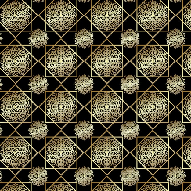 Gradient golden arabic pattern