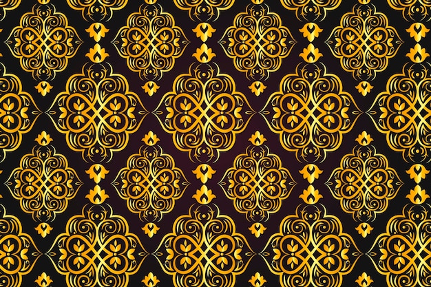 Gradient golden arabic pattern