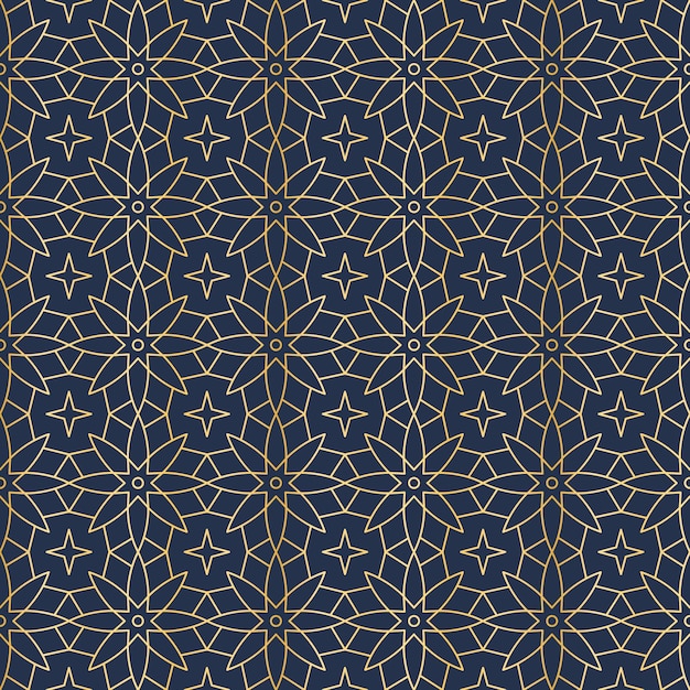 Gradient golden arabic pattern