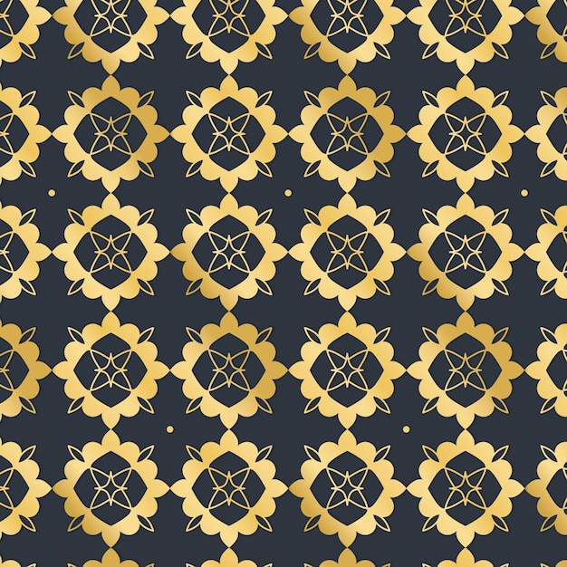 Gradient golden arabic pattern