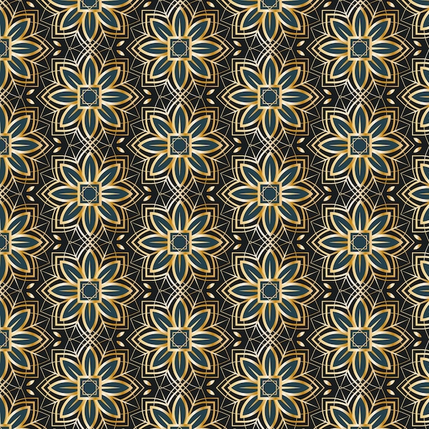 Gradient golden arabic pattern