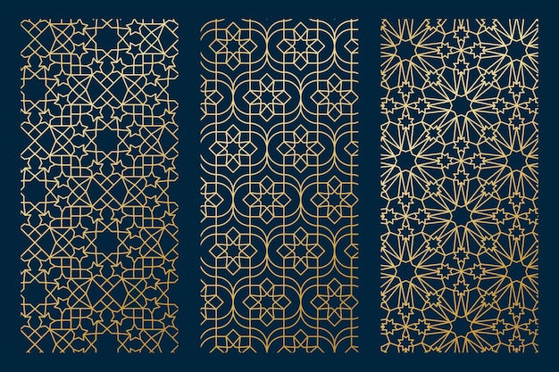 Gradient golden arabic pattern