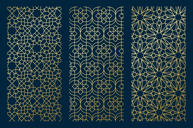 グラデーションの黄金のアラビア語のパターン