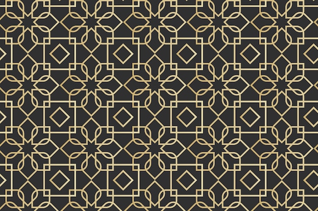 グラデーションの黄金のアラビア語のパターン