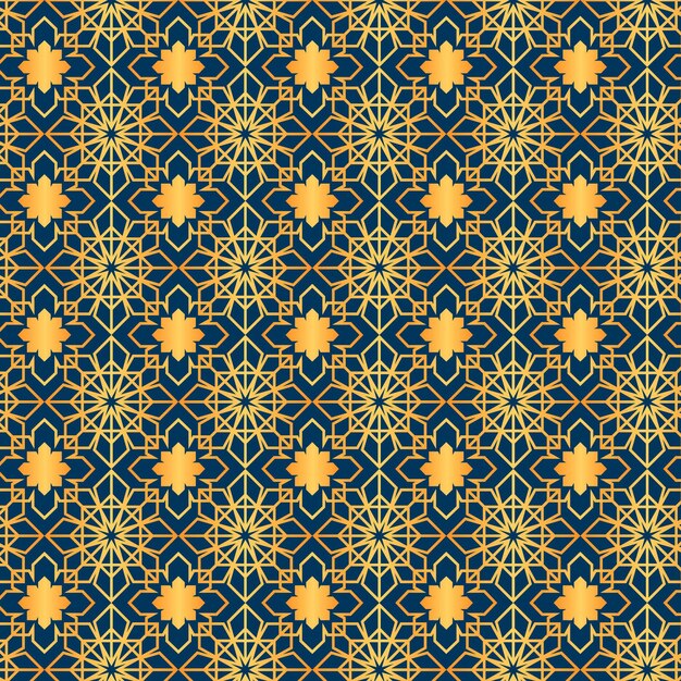 Gradient golden arabic pattern