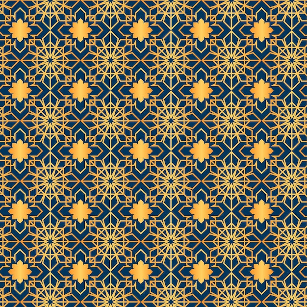 Gradient golden arabic pattern