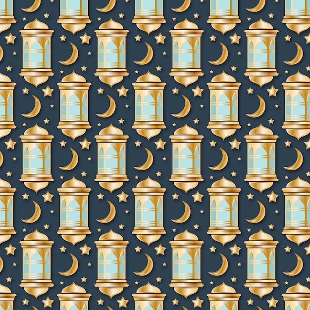 Free vector gradient golden arabic pattern