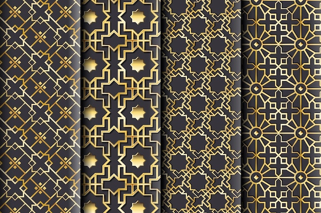 Free vector gradient golden arabic pattern