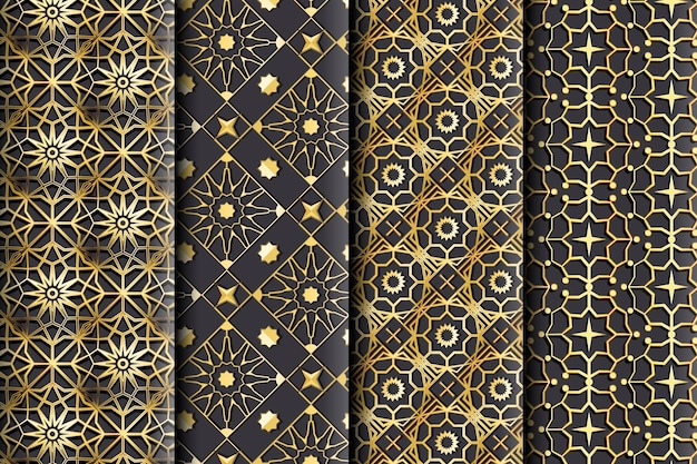 Free vector gradient golden arabic pattern