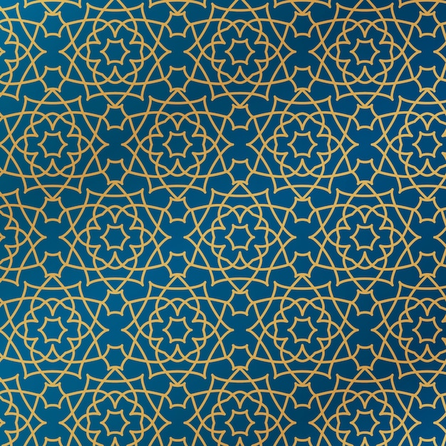 Gradient golden arabic pattern