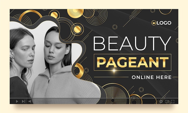 Free vector gradient golden beauty pageant youtube thumbnail