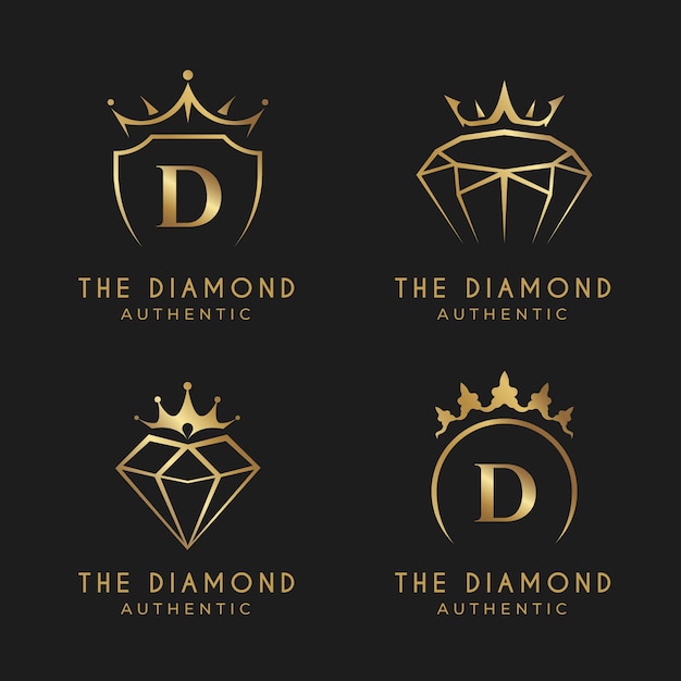 Бесплатное векторное изображение Коллекция логотипов градиентных золотых украшений