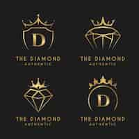 Free vector gradient golden jewelry logo collection