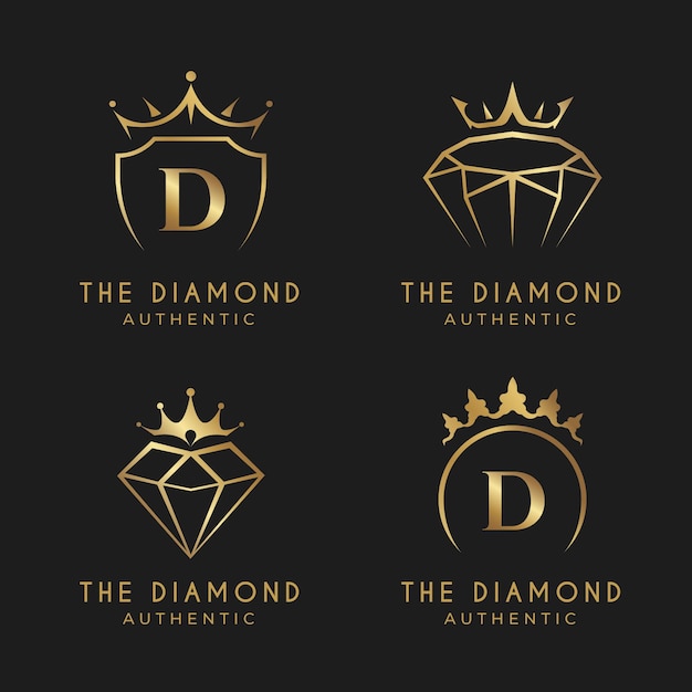 Gradient golden jewelry logo collection