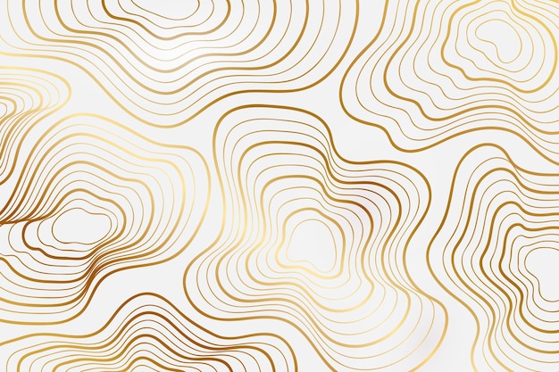 無料ベクター 抽象的な線形波とグラデーションの黄金の線形背景
