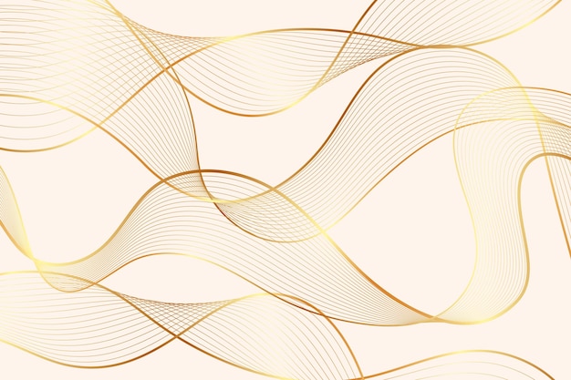 Free vector gradient golden linear background with abstract transparent waves