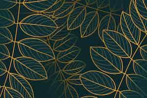 Free vector gradient golden linear background with branches