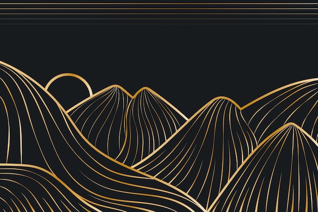 Free vector gradient golden linear background