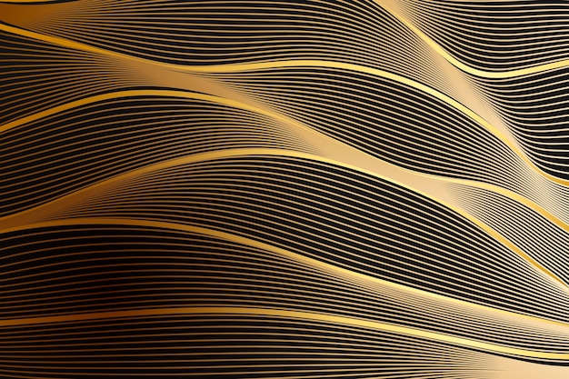 無料ベクター グラデーションの金色の線形背景
