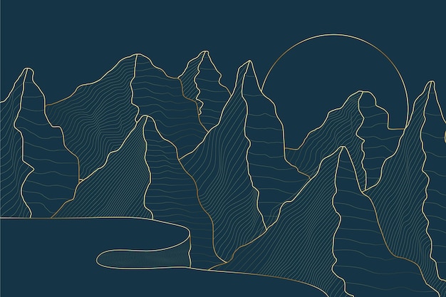 Бесплатное векторное изображение Градиент золотой линейный фон