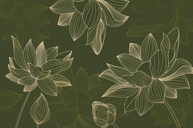 Бесплатное векторное изображение Градиент золотой линейный фон