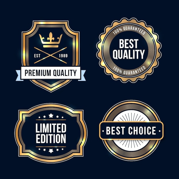 Gradient golden luxury badge collection