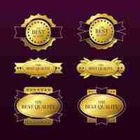 Free vector gradient golden luxury badge collection