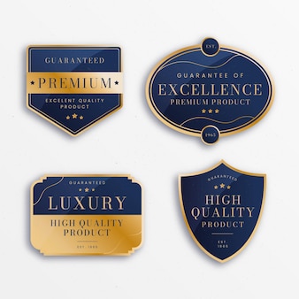 Gradient golden luxury badge collection