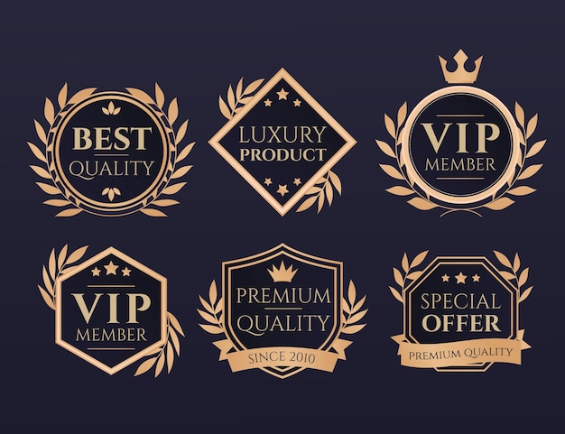 Gradient golden luxury badge pack