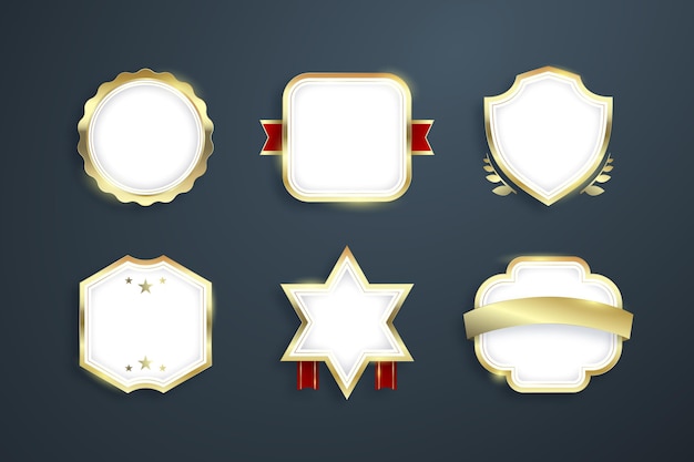 Gradient golden luxury badges collection