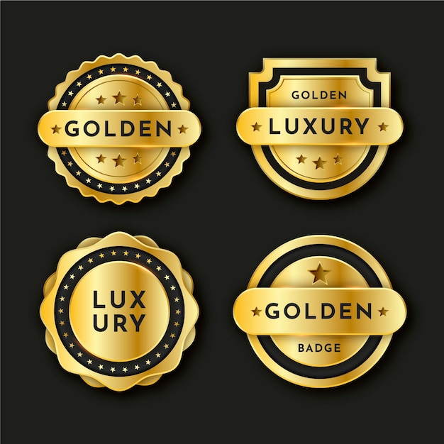 Gradient golden luxury badges collection