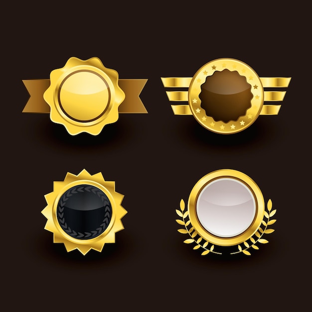 Free vector gradient golden luxury badges