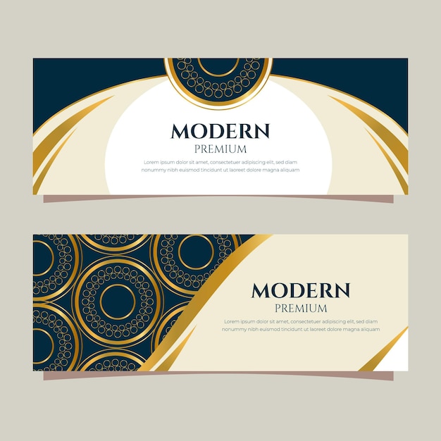 Free vector gradient golden luxury banners template